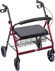 Steel Bariatric Mobility Rollator Walker Extra Wide Portable Easy Assembly and Secure Locking Mechanism