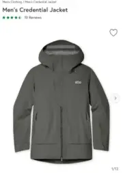 Stio Mens Credential Jacket Charcoal Gray Waterproof Ski Snowboarding $549 MSRP