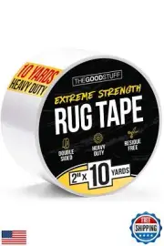 The Good Stuff Double Sided Rug Tape [2 Inch x 10 yd] Secure Area Rugs to Car