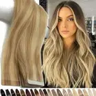 CLEARANCE Tape in Russian Remy Human Hair Extensions Skin Weft Highlight THICK M