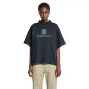 [BALENCIAGA] Nano BB Cropped T-Shirt Black