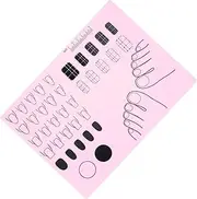 WRITWAA Silicone Acrylic Nail Mat Nail Art Training Sheet Diy Tool for Beginners
