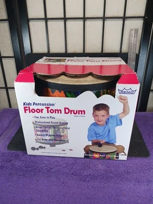 REMO Kids Percussion Floor Tom Drum & Drum Sticks (Brand New)