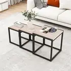 VERFARM Nesting Table Set of 3 Side Table, Modern Minimalist Coffee Table, Stack