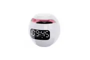 Bluetooth Speaker Alarm Clock Colorful Subwoofer With LED Display FM Radio Music Play-White
