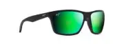 Maui Jim Makoa Black Matte Polarized Green Mirror Sunglasses