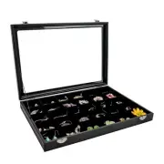 30 Grid Jewelry Organizer Clear Lid Jewelry Tray Stackable Jewelry Storage Ca...
