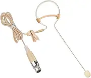 XGWTH Single Earhook Headset Microphone Headworn Over Ear Hanging Condenser Omnidirectional Mic Clip Compatible with AKG Wireless Bodypack Transmitter System with Mini XLR 3 Pin TA3F Plug