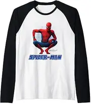 [Marvel] Spider-Man Homecoming Crouching Logo Raglan Baseball Tee