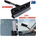 Rubber Squeegee/Scrubber Sponge Glass Window Car Windscreen Cleaner Extendable