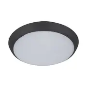 Solar Round LED Oyster Light W200mm Black Polycarbonate 3CCT - 20939