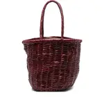 [Dragon Diffusion] Dragon Diffusion Braided Leather Bucket Bag ONE SIZE RED