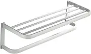 Zerodeko 1pc Wall Mounted Bath Towel Rack Bathroom Storage Shelf for Towel Organization Easy Installation White Finish