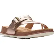 Clarks Womens Brynn Madi Leather Strappy Slip On Slide Sandals Shoes BHFO 8433