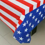 Phwj Tablecloths, Set of 2 American Flag Plastic Tablecloths (54" x 107") for Patriotic Party Supplies, Standalone Decorations, Memorial Day, Veter...