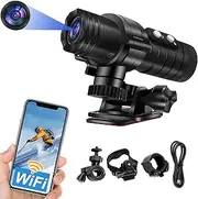 SecuraLen Action Cam WiFi, 1080P HD IP66 Splash-Proof Helmet Camera, 7h Battery Life & 120° Wide Angle Action Cameras with Automatic Horizontal Compensation Function