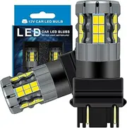 Zyvirexa 3157 LED Daytime Running Light Bulbs Compatible For Chevy Malibu 2006-2012, 3357 3457 4157 Bulb, White Light, Plug and Play, Pack of 2