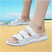 [FQDFAYEE] Fashion Thick Sole Slipper, Casual Summer Beach Sandals Flip Flops, for Women Men Casual Shoes (Color : White, Size : EU:44/US:9.5)