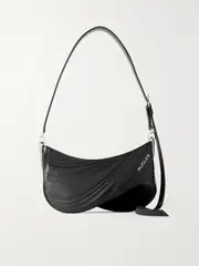 [MUGLER] MUGLER - Spiral Curve 01 Embossed Leather Shoulder Bag - Black - One size One size Black