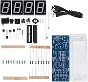WOFASHPURET Digital Alarm Clock Kit, 1 Set DIY Rotating Digital LED Display Module Alarm LED Components Soldering Practice DIY Timer Kit for Home School Office