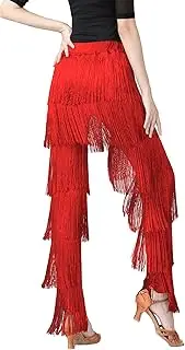 [FEOYA] Women’s Fringe Latin Dance Pants Tassel Ballroom Dance Rumba Tango Salsa Practice Pants
