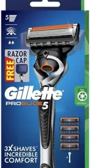 Gillette ProGlide 5 | Handle + 4 Cartridges & Razer Cap Free PH
