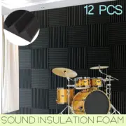 12X Studio Acoustic Foam Sound Absorption Proofing Panel Wedge 30*30*2.5/5CM AU