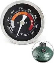3.3” Large Thermometer Replacement for Big Green Egg Grill, Accurate Temp Gauge Probe w/Recalibrated Function, Waterproof Temperature Gauge for BGE Accessories, SUS304 Stainless Steel Dome Thermostat