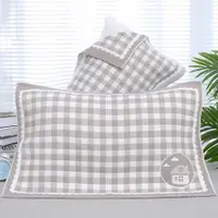 在飛比找ETMall東森購物網優惠-兩條裝純棉紗布三層枕巾一對裝 特價單人枕頭巾實惠成人款