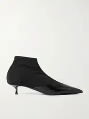 [NEOUS] NEOUS - Vega Shell And Leather Point-toe Ankle Boots - Black - IT37.5 IT 37.5 Black