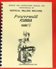 KONDIA Powermill Model G Milling Machine Owners Service Parts Manual 0425
