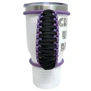 30oz Stretchable Paracord Tumbler Handle Lilac & Black Yeti, RTIC, Epoxy