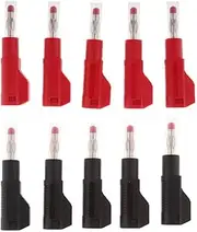 AsrMyjcx 4mm Retractable Banana Plug Stackable Solder Type & Sleeve 1 Red/Black