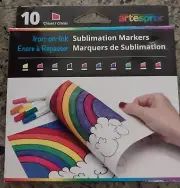 Artesprix Iron-on ink Sublimination Markers Primary Colors 10 pk Chisel Tip