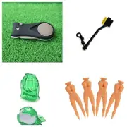 Gift bundle golf,1 divot tool w/ marker, brush, ball marker/stencil, 4 tees