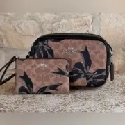 COACH Jamie Bow Print CZ769 Camera Bag In Signature Canvas /Wristlet Option NWT