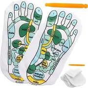 2 Sets Elastic Massaging Socks with Acupoint Diagrams Comfortable Reflexology Socks for Foot Massage Breathable Wear Resistant Design for Fatigue Relief and Relaxation