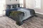 Landscape Quilted Coverlet & Pillow Shams Set, America Cliffs Scene Print
