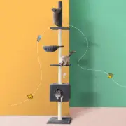 i.Pet Cat Tree 260cm Tower Scratching Post Scratcher Floor to Ceiling Cats Bed D
