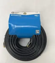 100 FT RG6 Quad Shield Coax Cable Coaxial Black Home Depot's Brand