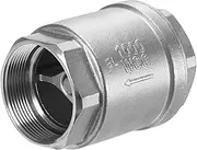 uxcell 1-Pack Stainless Steel Spring Check Valve, 2" NPT Unleaded in-Line Vertical WOG1000 One Way Non-Return Backflow Preventer Valve for Water Heater/Oil/Gas 4.6" l [Silver]