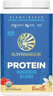 Sunwarrior Warrior Blend - Organic Vegan Plant Protein Powder with Bcaas and Pea