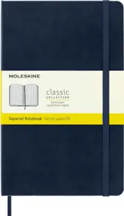 Classic Hard Cover Grid Notebook, Sapphire Blue, Large