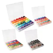 144 Pcs Prewound Bobbin Thread with Bobbin for Case for Embroidery Sewing Threa