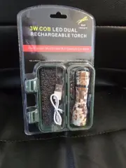 3W COB LED DUAL RECHARGEABLE TORCH- 100Lumens-120m Beam Distance-50mins Constant