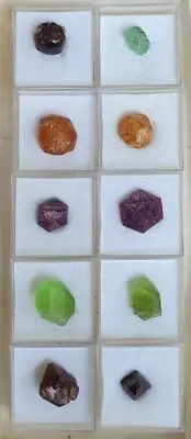 Peridot, Ruby,Garnet,Zircon, Terminated Crystals LOT