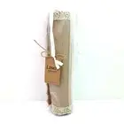 Lings Moment Wedding Natural Burlap Cream Lace Hessian 12 In x 72In Table Runner