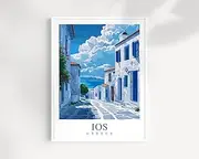 Ios Greece Travel Print Wall Art Ios Wall Hanging Home Decoration Ios Gift Art Lovers Wall Art Print Ios Greece Wall Art
