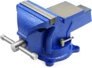 4" Bench Vise Ductile Cast Iron Bench Vise with 360° Flexible Swivel Locking Bas