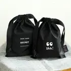 Multipurpose Drawstring Bag Black Cosmetic Bag Girl